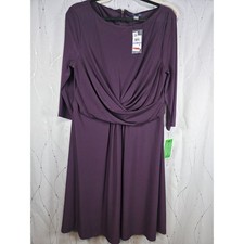 Tommy Hilfiger Womens Purple Surplice Wrap Dress Size 18 3/4 Sleeve NWT