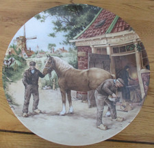 Royal Schwabap Collectors Plate Hand Decorated 1985 Farrier Horse Windmill *