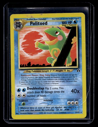 Neo Discovery Politoed #27/75 Rare Pokémon TCG Single Card