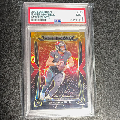 Panini 2024 Obsidian Baker Mayfield Molten FOTL /14 #183 PSA 9 Bucs