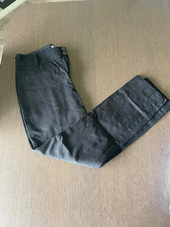 Pantalón ANTHROPOLOGIE The Essential Slim Terciopelo Cremallera Lateral Negro Talla 6 Nuevo sin Etiquetas