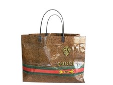 VTG 1980's Authentic Gucci Shopping Bag Paper Bag Gift Luxury Empty Pack READ 