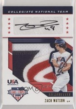 2019 USA Baseball Stars & Stripes Jerseys Prime 19/25 Zach Watson Auto u6m