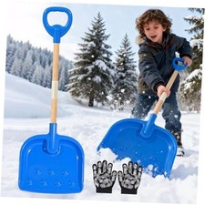 PCS Kids Snow Shovel with Matching Warm Anti-Slip Gloves 22-32 H 1 BLUE