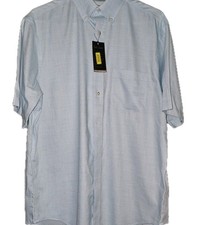 Roundtree Yorke Gold Label Mens Shirt Sz M Short Sleeve Button Blue