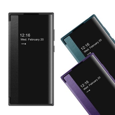 For Samsung Note20 Ultra Note10+ Window View Leather Case Flip Smart Phone Cover