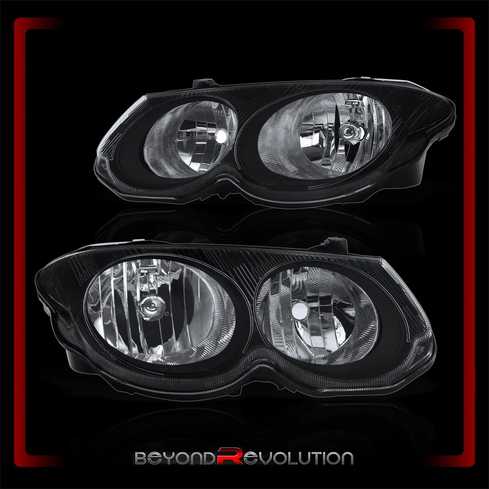 Juego de faros transparentes diestros+derechos estilo OE negro para Chrysler 300M 1999-2004 Foto 3 de 4