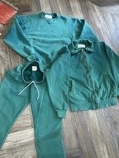 Vintage 80s LL Bean Russell Sweatshirt Set Of 3 Zip Up Pants Medium Faded Green