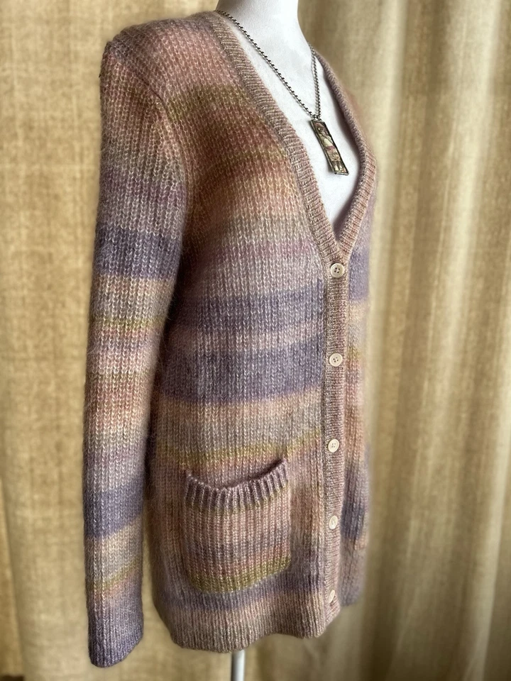 Cárdigan Largo Michael Kors S/M Pastel Mohair Seda Carrera Casa Romántico Nuevo sin Etiquetas Foto 3 de 4