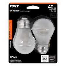 Feit A15 E26 Medium Filament LED Bulb Soft White 40 Watt Equivalence 2 pk