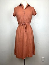 C&C California Kennedy Tassel Tie Linen Blend Shirt Dress sz XS