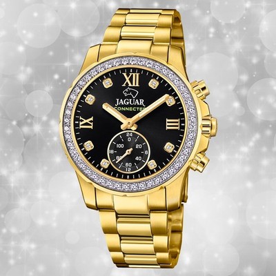 Jaguar Damenuhr Edelstahl gold Jaguar Connected Armbanduhr UJ984/1