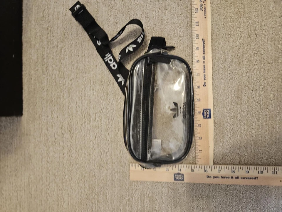 Bolso de cintura Adidas negro transparente con correa ajustable con logotipo Foto 4 de 4