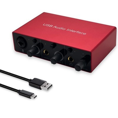 Audio Interface USB Audio Interface with Mic Preamplifier USB Audio Mixer Rec...