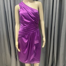Vince Camuto Plum Dress Sleeveless Sheath Pleated Sz 10 Fuchsia Formal