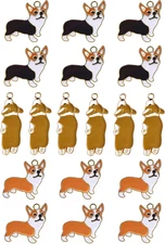 18Pcs Personalized Dog Charms Large Cute Enamel Corgi Charms for Making Jewelry
