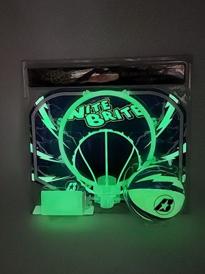 RETRO NEW BADEN Nite Brite GLOW in the DARK Mini Indoor Basketball HOOP NOS VTG