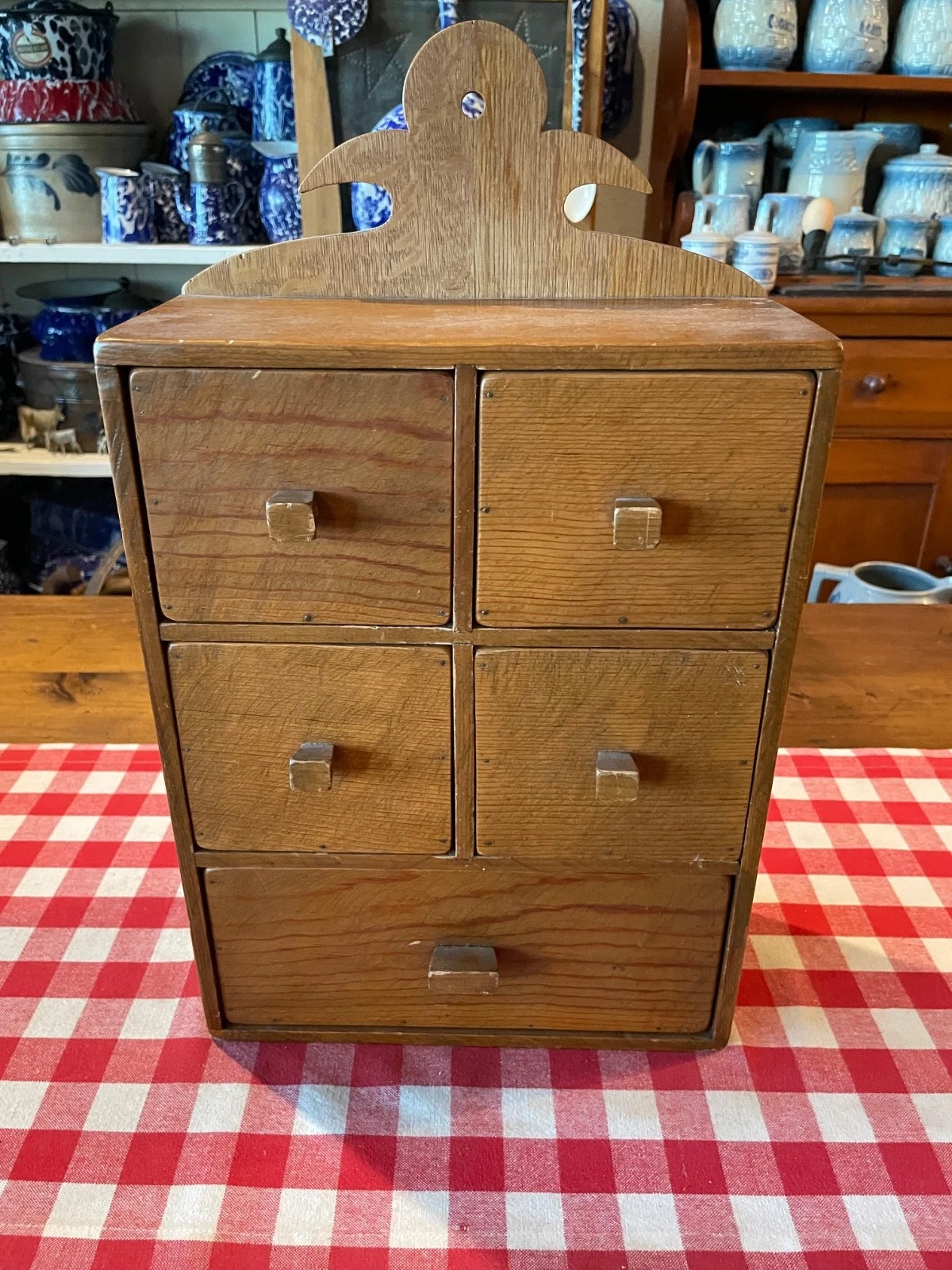 Vintage Handmade Wooden Spice Cabinet (17 1/2" by 10 1/4")
