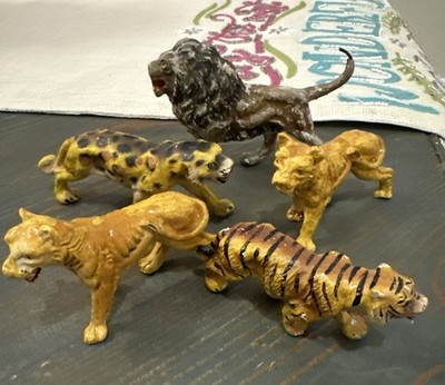 Vintage Lot of 5 Japan  Animals Lions Tigers Big Cats