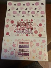 Love Theme UV DTF Flowers Most Loved Mama mama Pink/Red