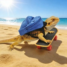 Pet Skateboard Toys Set Lizard Mini Scooter Bird Training Toy Lizard Leisure Toy
