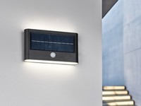 Solar Led AußEnwandleuchte Flach Mit Bewegungsmelder Akku Auch Per Usb Aufladbar
