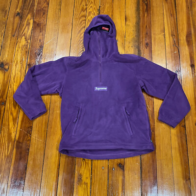 Supreme Polartec Facemask Half Zip Hooded Sweatshirt Dark Purple
