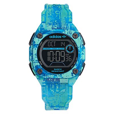 Adidas Unisex Watch City Tech Two Grfx Plastic Blue AOST24077 | eBay