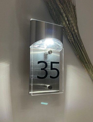 MODERN SOLAR LIGHT LED House Signs Plaques Door Numbers 1 - 9999 - Picture 8 of 8