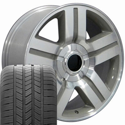 OEW Fits 20x8.5 Silver Texas Wheels & Goodyear Tires 20'' Rims Chevy