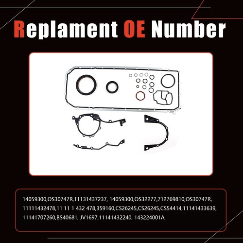 Oil Pan Gasket Set for BMW E46 E39 E85 325i 330i 330xi 525i X3 X5 Z3 Z4 3.0L M54 - Picture 3 of 12