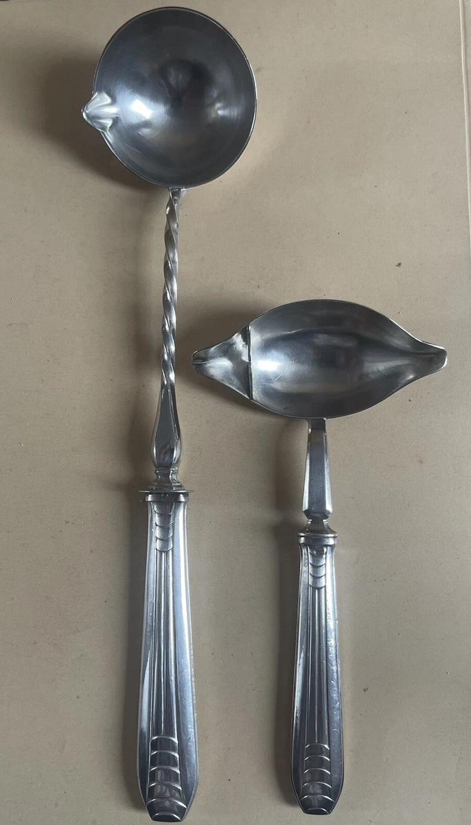 Couvert De Service Art Déco – Manche Argent Fourré – Lame Acier – Occasion