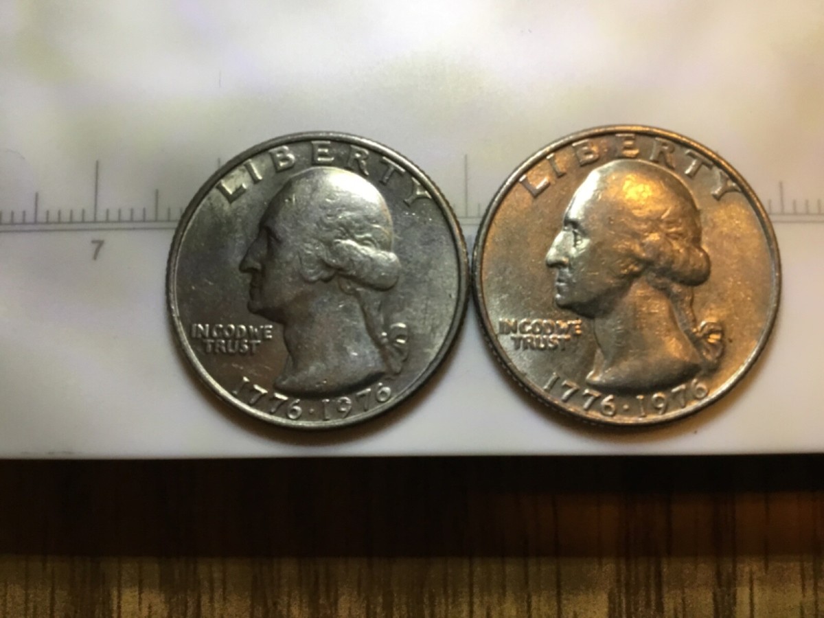1776-1976 bicentennial quarter no mint mark difference in