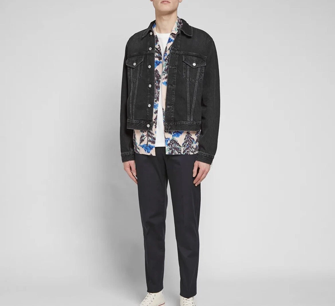 mens acne studios 1998 vintage black denim jacket S M 46 from END