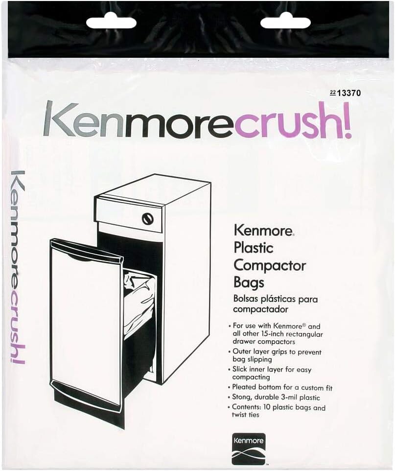 Leak-Proof Heavy Duty Trash Compactor Bags - Custom Fit 15 Inch - 60 Count