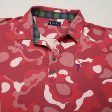 William Murray Polo Shirt Mens Large Red Critter Camo Short Sleeve