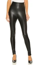 New Commando Faux Leather Moto Legging in Black Size S