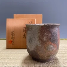 Bishu Kiln • Bizen Ware A248 : Japanese Pottery Tea Cup Yumoni Vintage