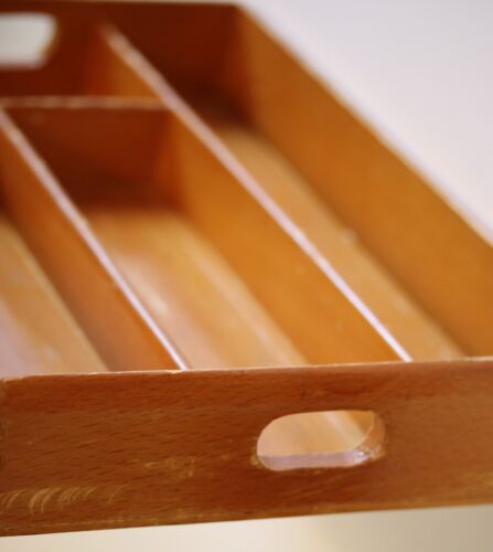 Vintage Wood Drawer Tray Divider OFFICE Kitchen Organizer, Dove Tail ROMANIA - Picture 3 of 10
