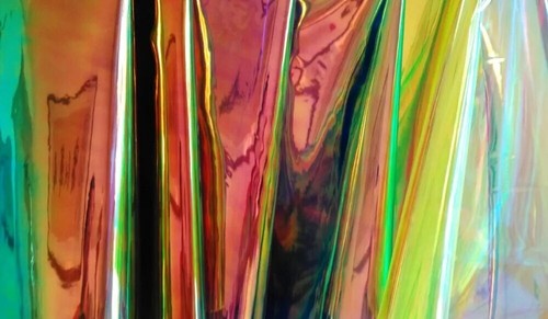 41cm 16.375" x1.3 yd Fabric Clear holographic PVC Transparent MULTICOLOR VINYL - 第 3/3 張圖片