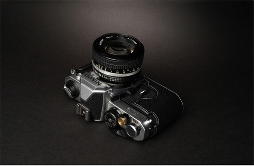 Media funda de cuero hecha a mano para cámara Nikon FM2 FM FE2 FE cubierta protectora retro - Imagen 7 de 17