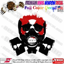 Radioactivity Skeleton Mask Full Color Car Truck Window Vinyl Decal Sticker.