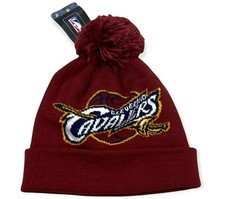 Cleveland Cavaliers adidas NBA Jacquard Maroon Cuffed Knit Beanie Hat