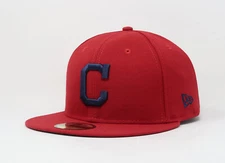 New Era 5950 Men Women Cap Cleveland Indians Guardians "C" Red On Field Hat