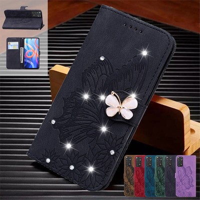 Butterfly Leder Hülle Für Xiaomi Redmi Note 12 11 10 9 Pro Poco M4 M3 Pro Wallet