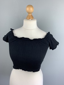 black bardot top short sleeve