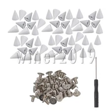 200pcs White Cone Spikes Screwback Studs Punk Rivet Spikes 7x10mm DIY Craft