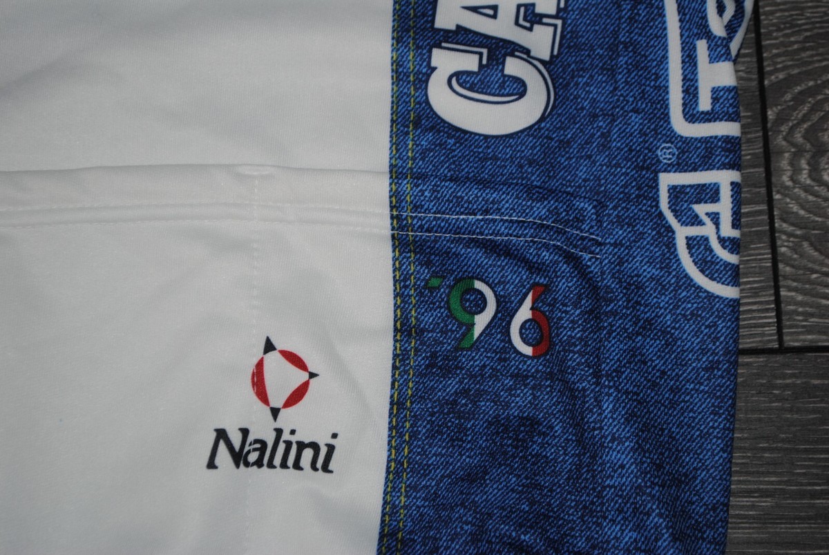 Maillot Cycliste Vintage Nalini Carrera Jeans 1996 - Homme Taille M - Blanc