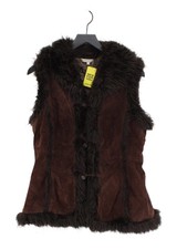 Rocha.john Rocha Women's Coat Uk 16 Brown Leather