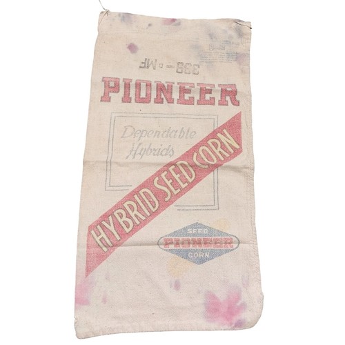 Vintage Pioneer Seed Cotton Sack, Hybrid Corn Farm Ranch Farmhouse Decor Memorab